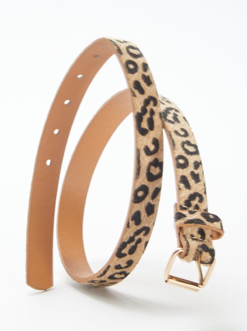 Ceinture fine imprimé léopard - Kiabi