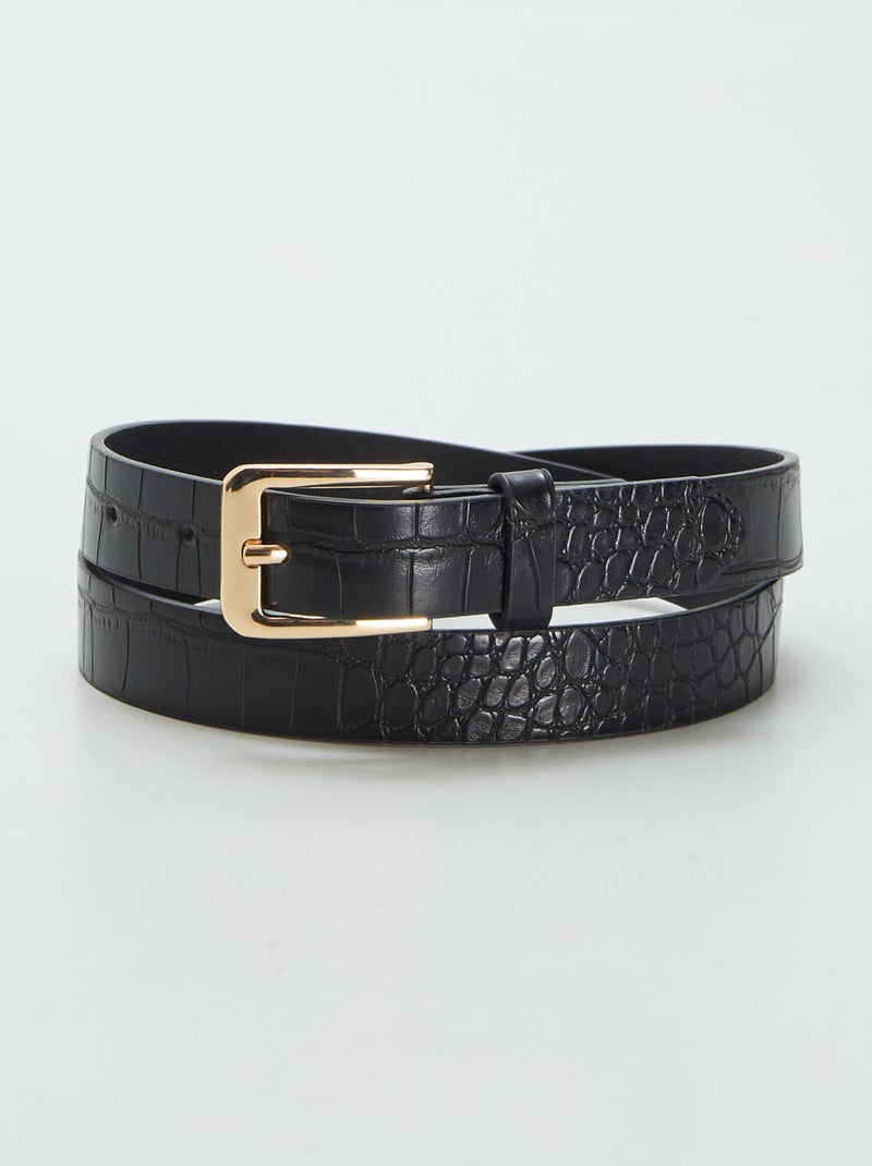Ceinture fine imprimé léopard Noir - Kiabi