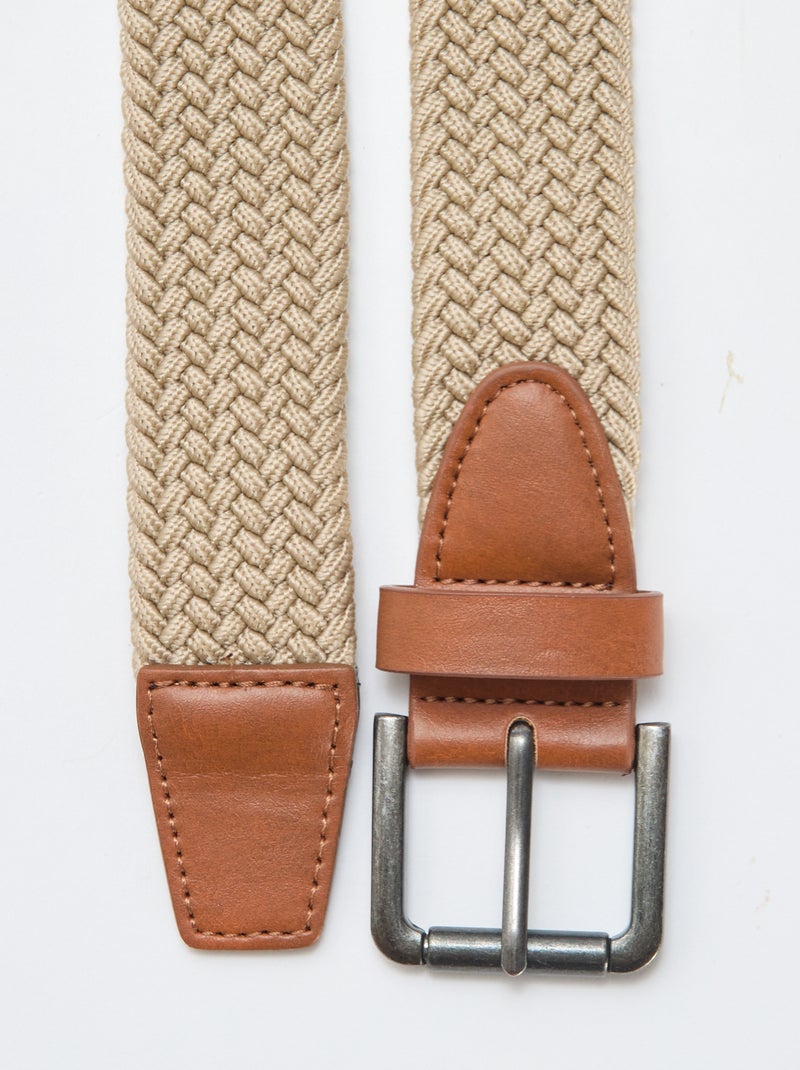 Ceinture tressée élastique Beige - Kiabi
