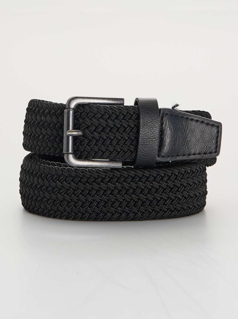 Ceinture tressée élastique Noir - Kiabi