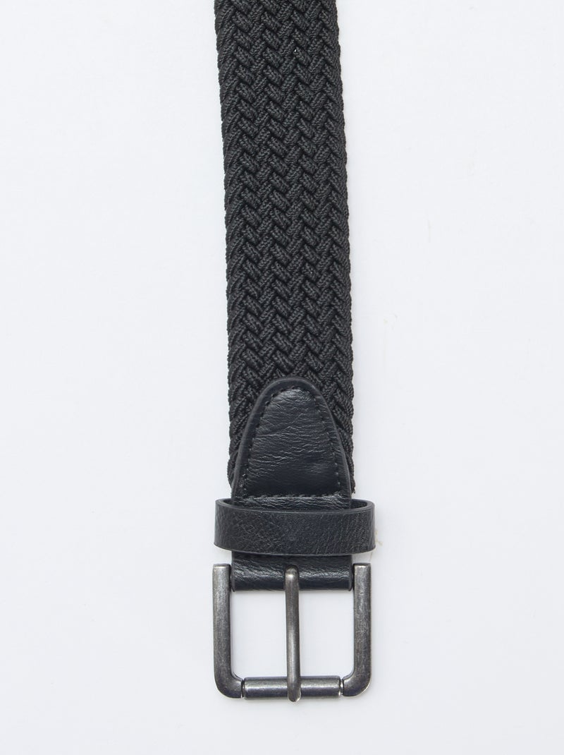 Ceinture tressée Noir - Kiabi
