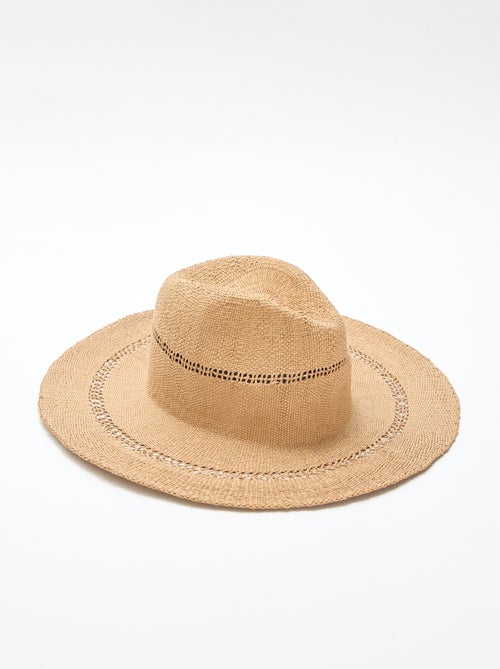 Chapeau de paille forme Borsalino - Kiabi