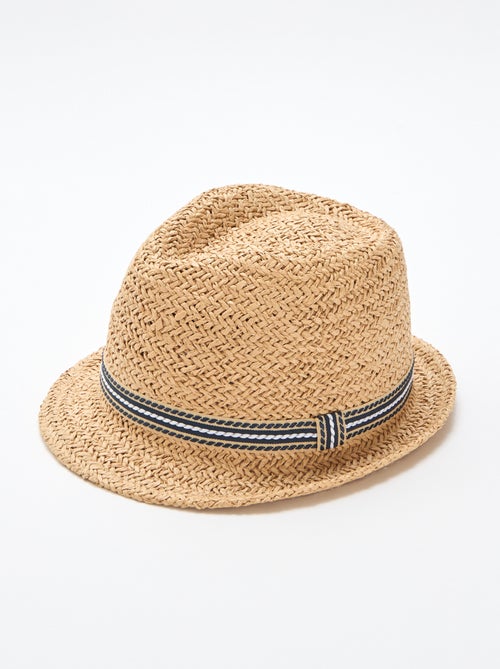 Chapeau de paille forme Borsalino - Kiabi