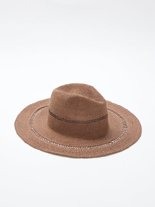 Chapeau de paille forme Borsalino - Kiabi