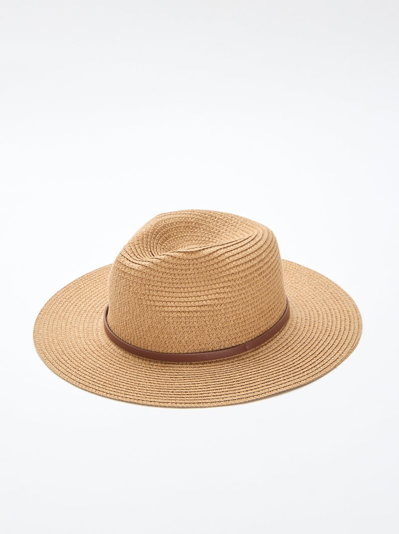 Chapeau de paille forme panama Beige - Kiabi