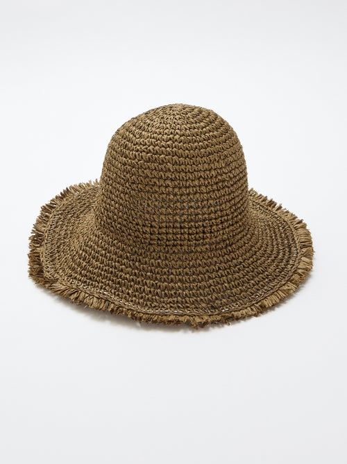 Chapeau forme cloche en paille - Kiabi