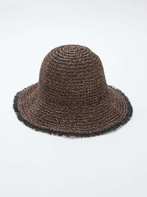 Chapeau forme cloche en paille - Kiabi
