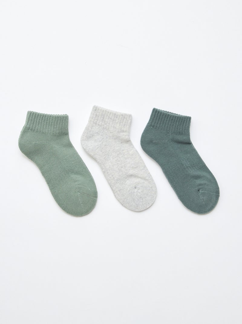Chaussettes courtes de sport Vert - Kiabi