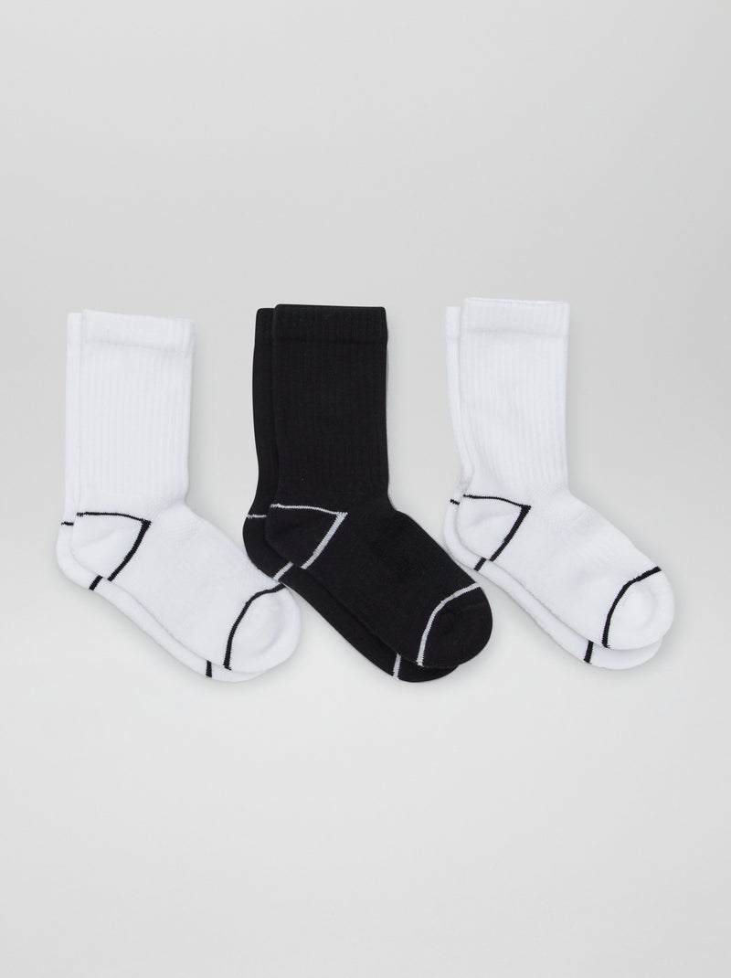 Chaussettes de sport Blanc/noir - Kiabi