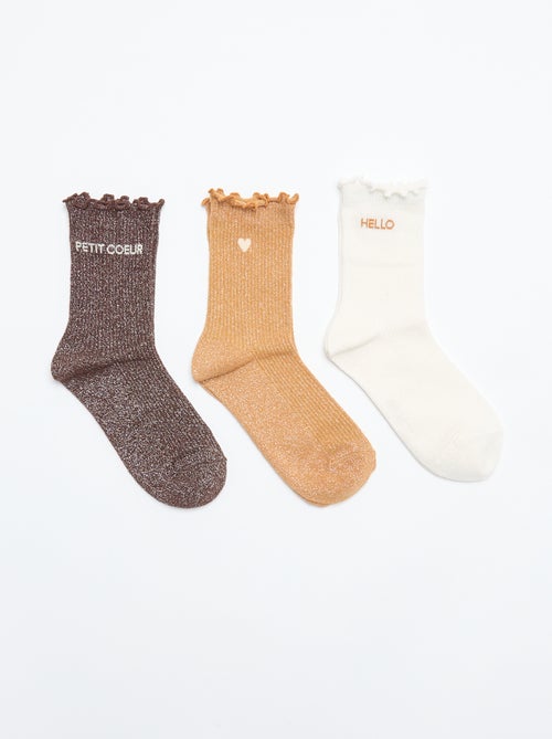 Chaussettes fantaisies à paillettes - Kiabi