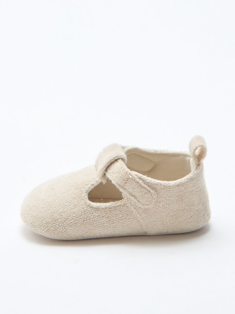 Chaussons ballerines en éponge Beige - Kiabi