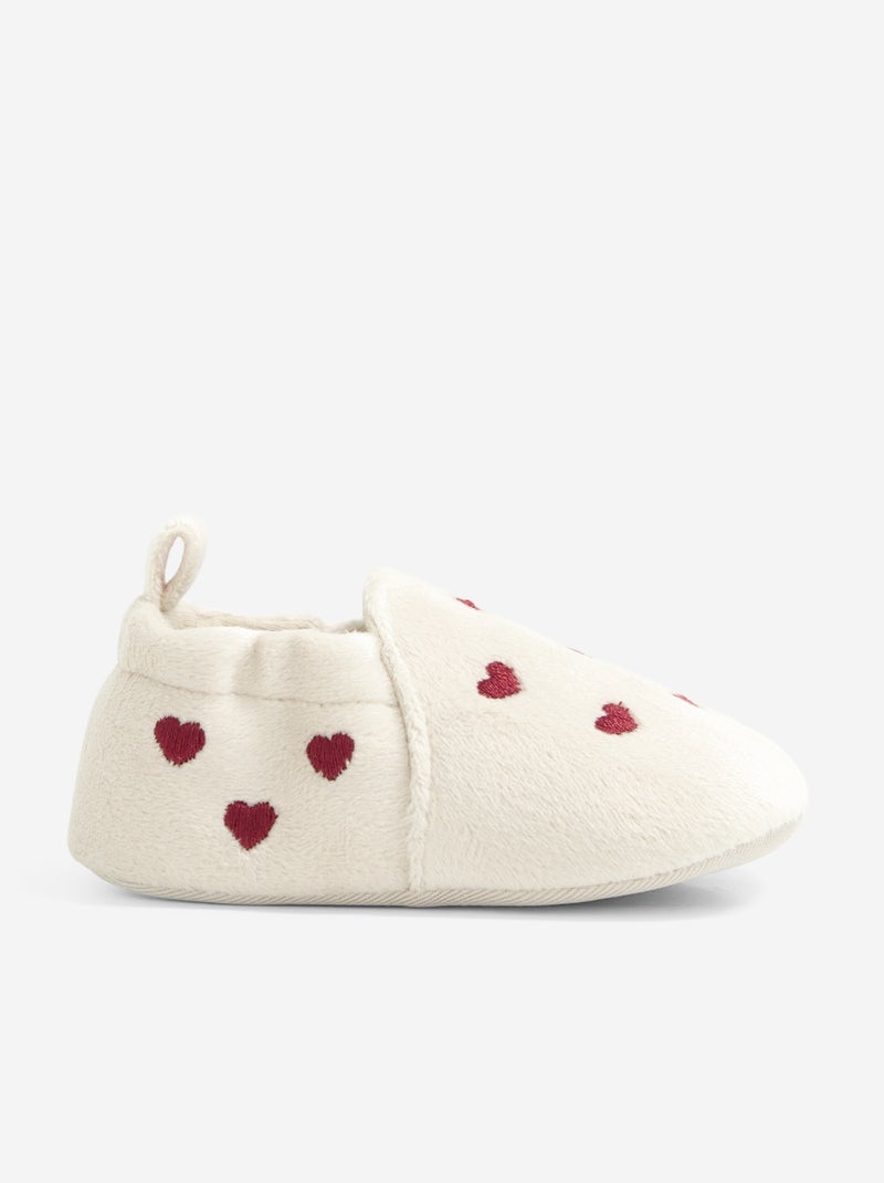 Chaussons 'cœur' Beige - Kiabi