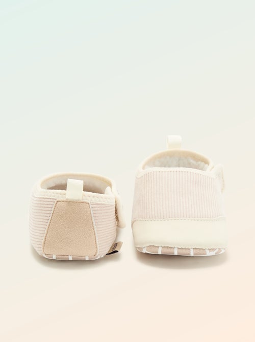 Chaussons côtelés à scratchs - 'Kitchoun' - Kiabi