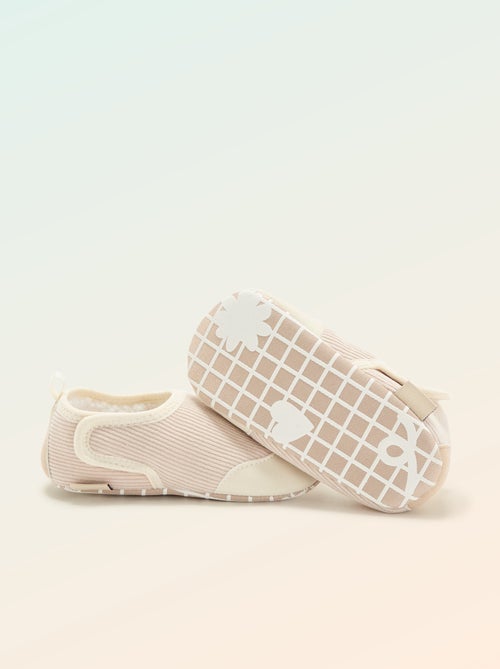Chaussons côtelés à scratchs - 'Kitchoun' - Kiabi