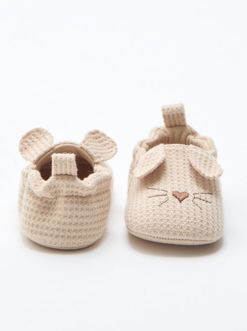 Chaussons en gaze de coton + oreilles animaux - Kiabi