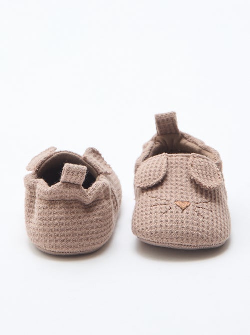 Chaussons en gaze de coton + oreilles animaux - Kiabi
