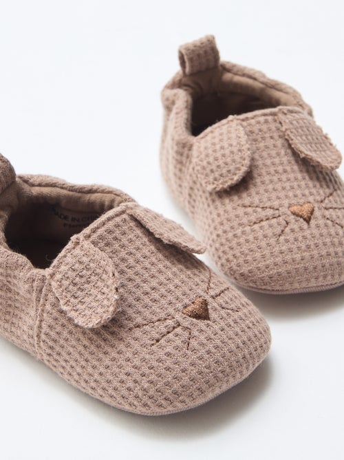 Chaussons en gaze de coton + oreilles animaux - Kiabi