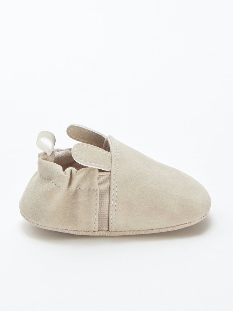 Chaussons en suédine avec oreilles en relief Beige - Kiabi