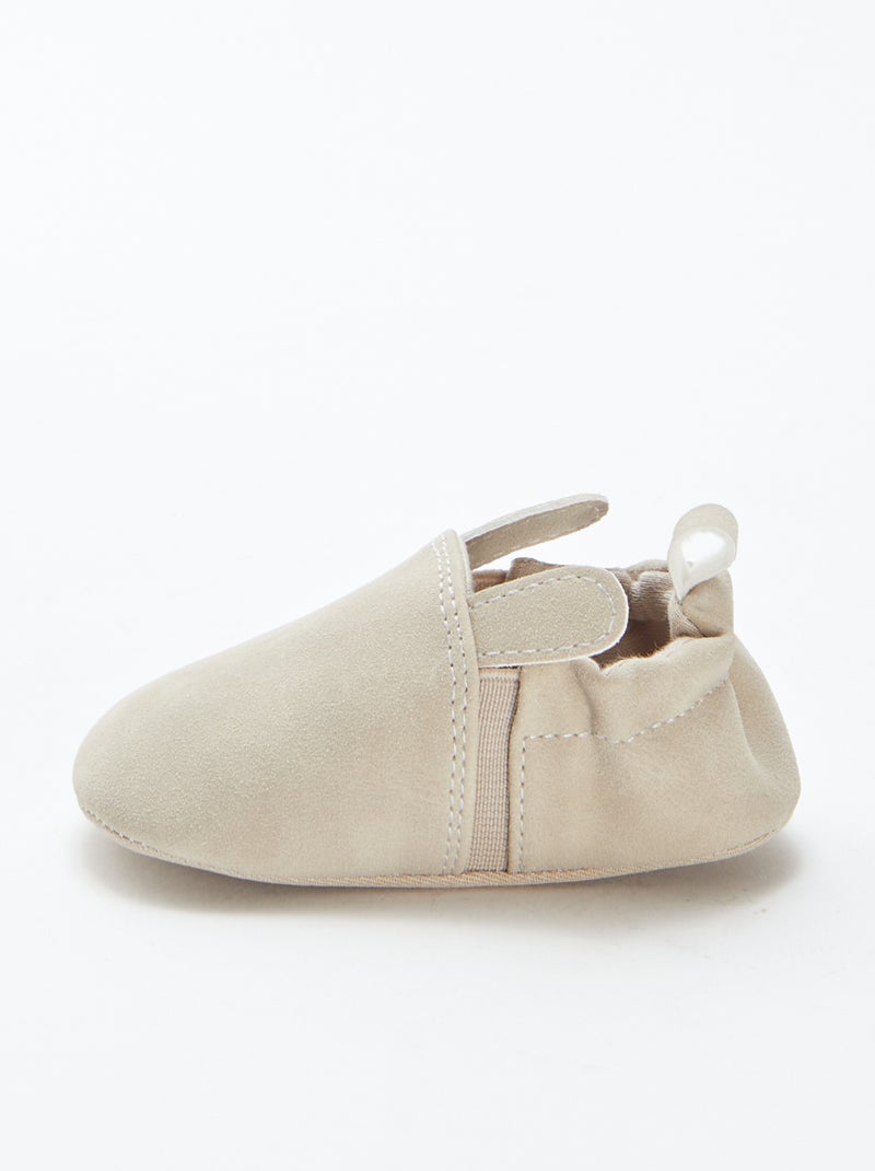Chaussons en suédine avec oreilles en relief Beige - Kiabi