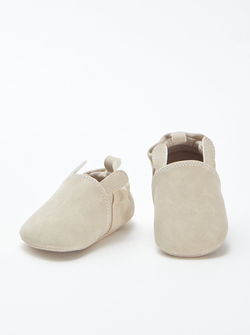 Chaussons en suédine avec oreilles en relief Beige - Kiabi