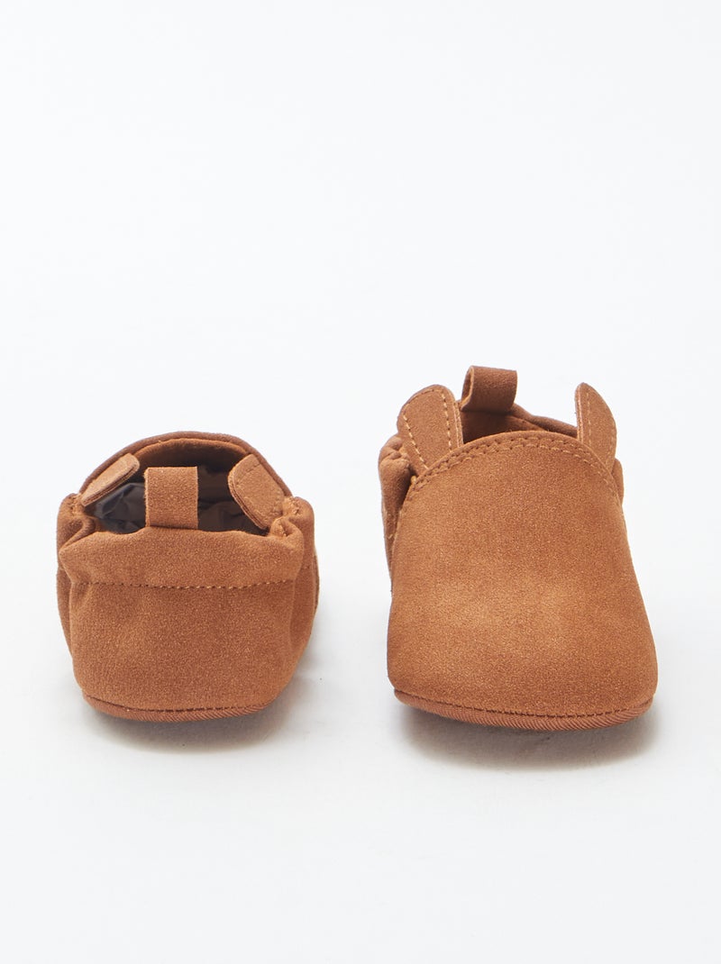 Chaussons en suédine avec oreilles en relief Marron - Kiabi