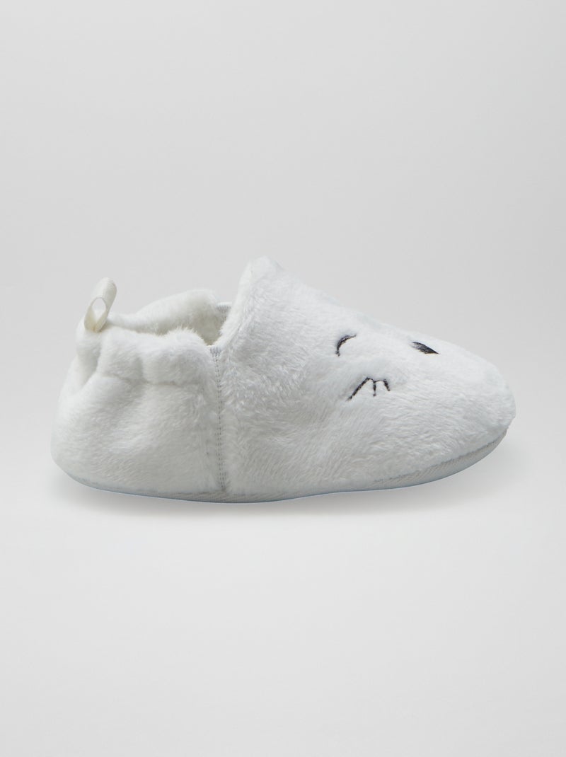 Chaussons en velours Blanc - Kiabi