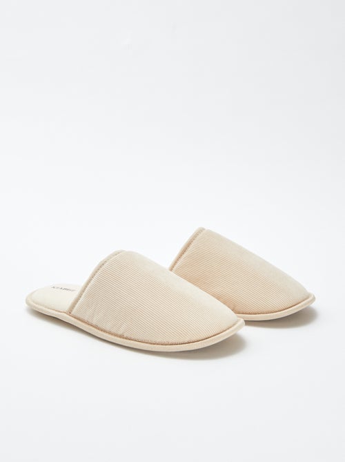 Chaussons mules en velours - Kiabi