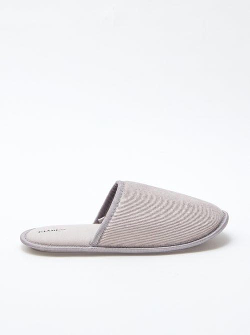 Chaussons mules en velours - Kiabi