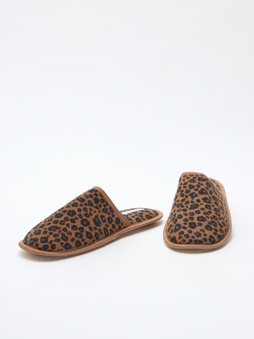 Chaussons mules en velours - Kiabi