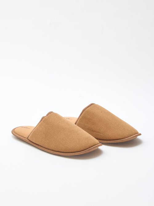 Chaussons mules en velours - Kiabi