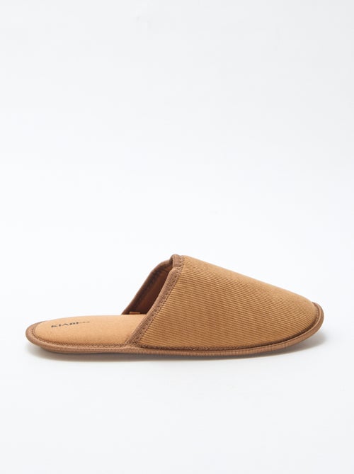 Chaussons mules en velours - Kiabi