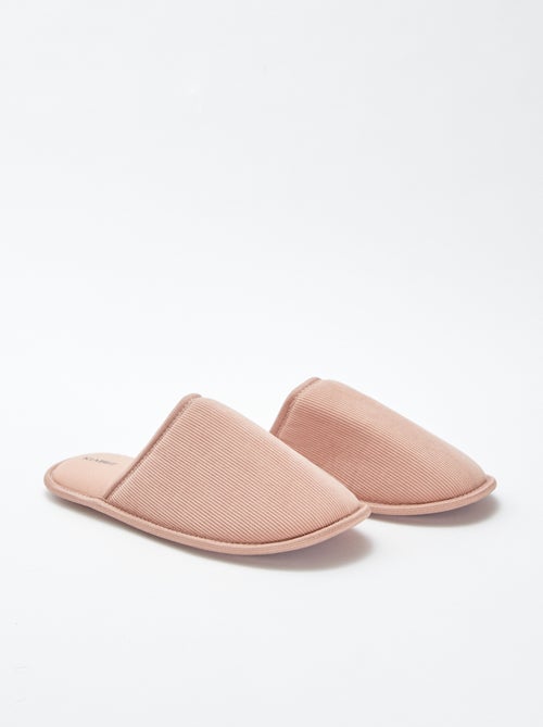 Chaussons mules en velours - Kiabi