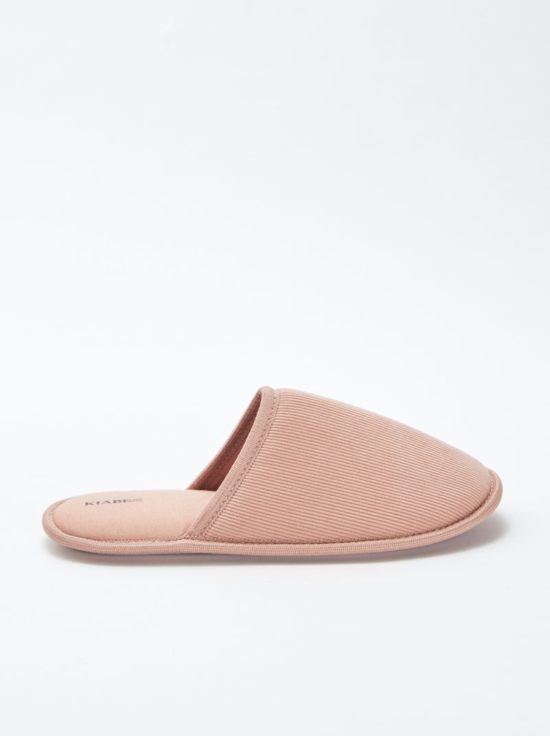 Chaussons mules en velours Rose - Kiabi