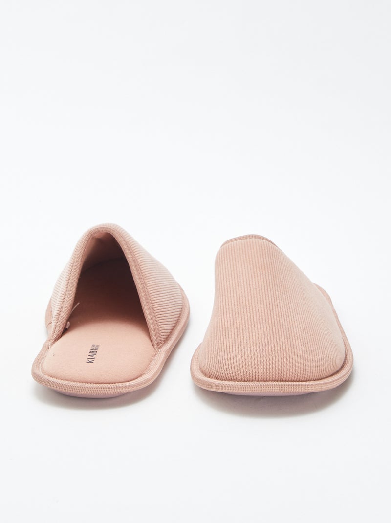 Chaussons mules en velours Rose - Kiabi