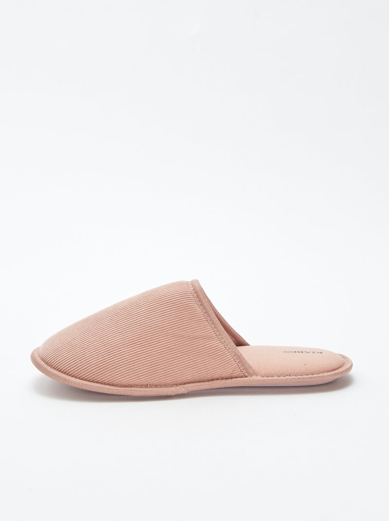 Chaussons mules en velours Rose - Kiabi