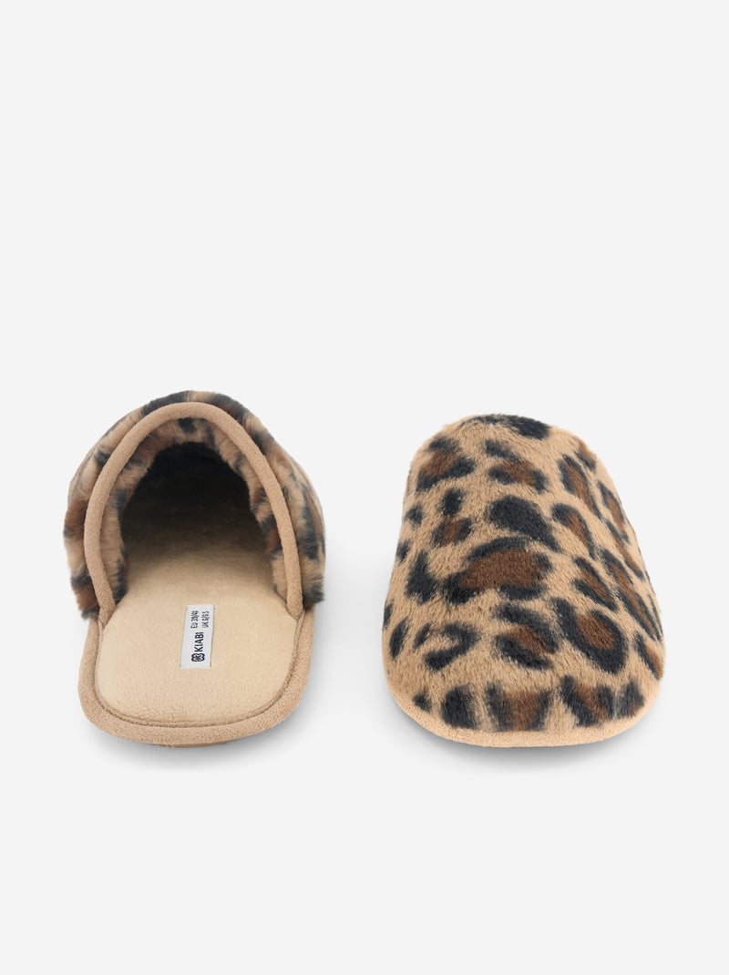 Chaussons mules fourrés Marron - Kiabi