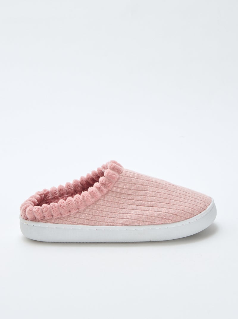 Chaussons mules pailletés Rose - Kiabi