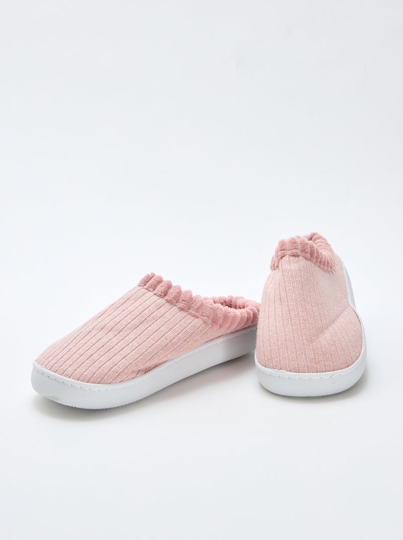 Chaussons mules pailletés Rose - Kiabi