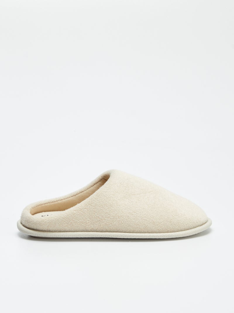 Chaussons mules unis Beige - Kiabi