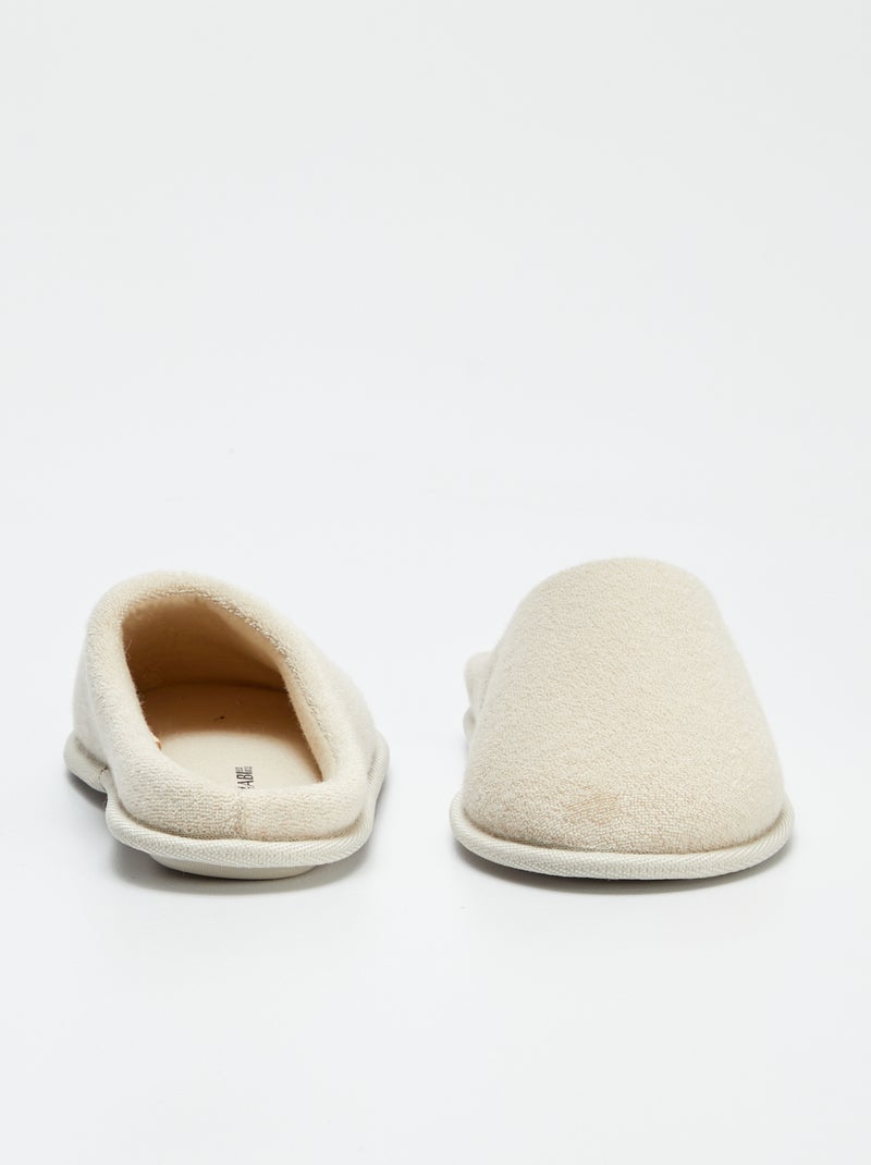 Chaussons mules unis Beige - Kiabi