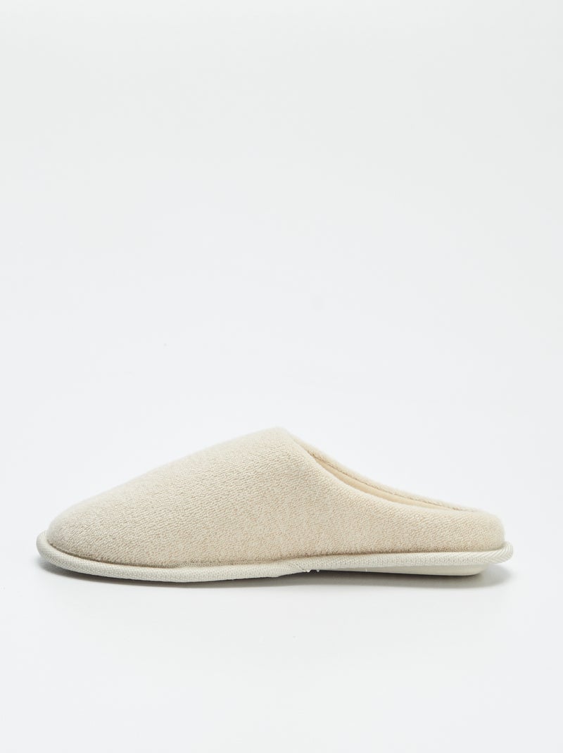 Chaussons mules unis Beige - Kiabi