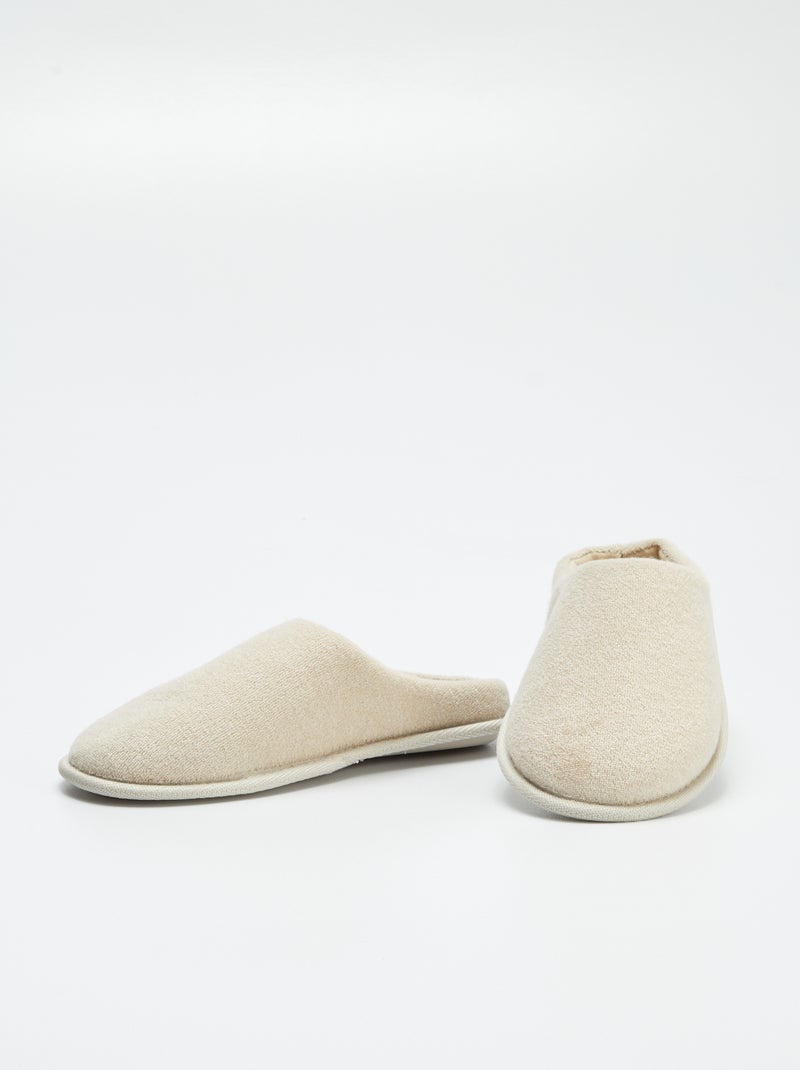 Chaussons mules unis Beige - Kiabi