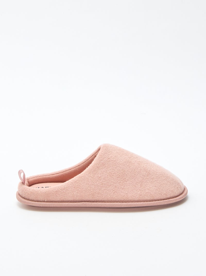 Chaussons mules unis Rose - Kiabi