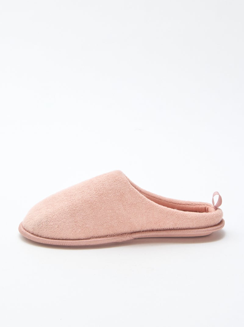Chaussons mules unis Rose - Kiabi