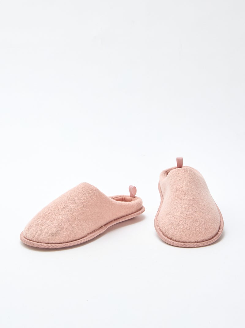 Chaussons mules unis Rose - Kiabi