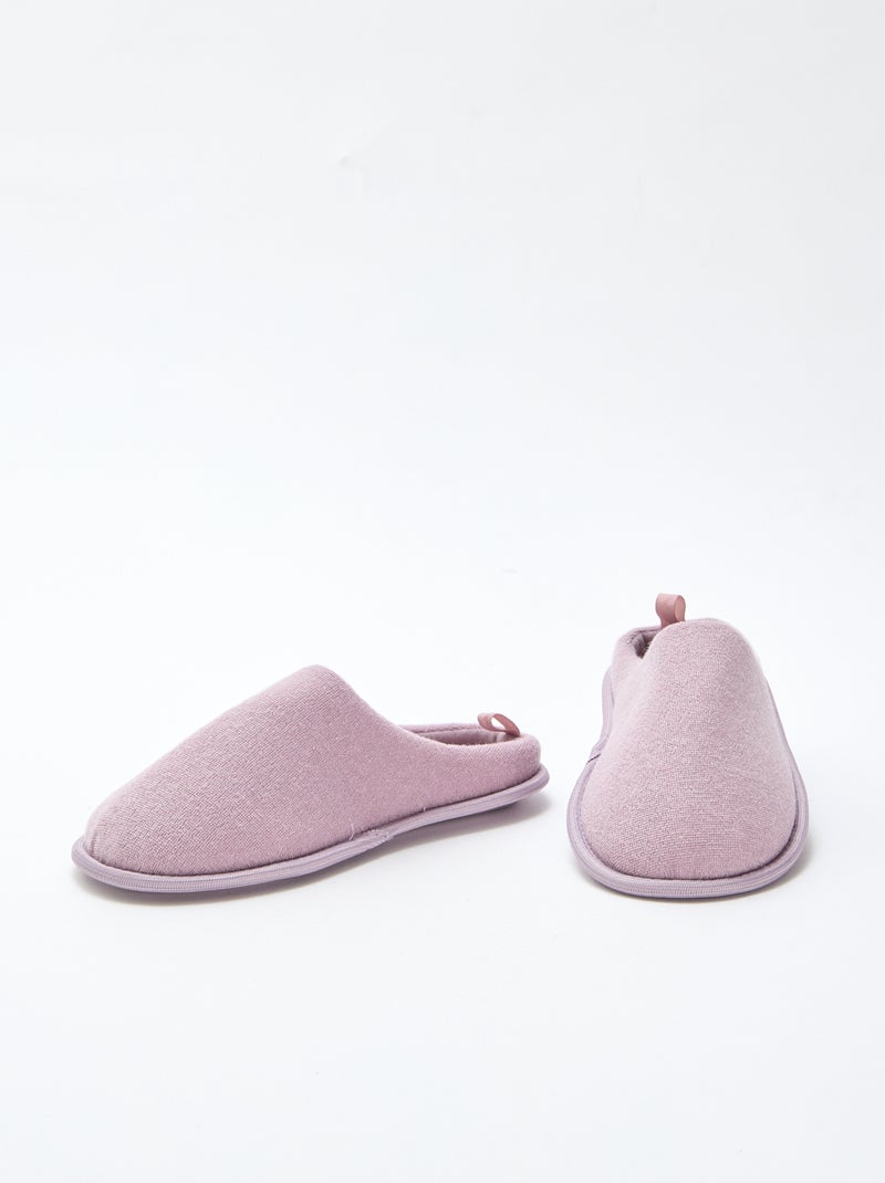 Chaussons mules unis Violet - Kiabi