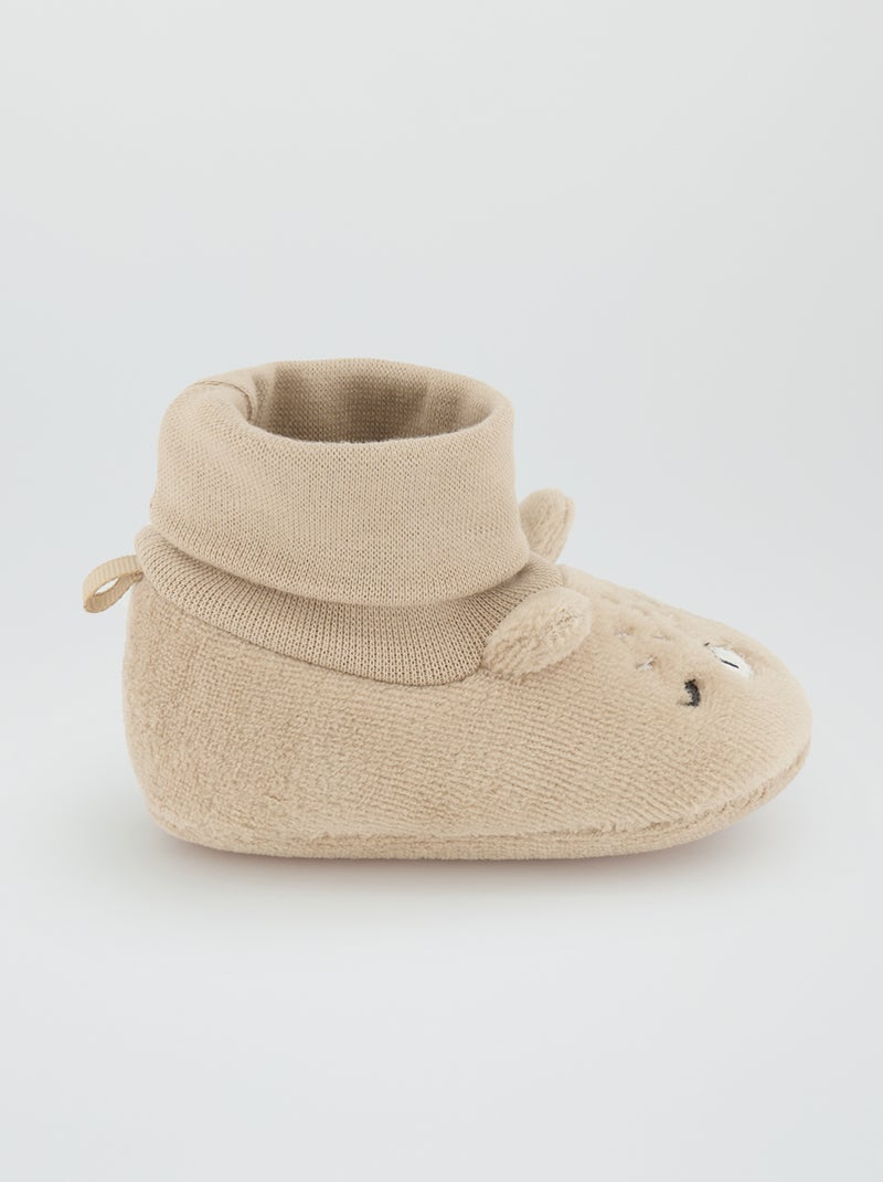 Chaussons 'Ours' Beige - Kiabi