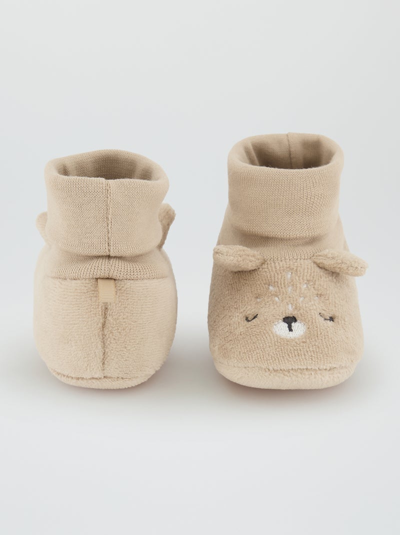 Chaussons 'Ours' Beige - Kiabi