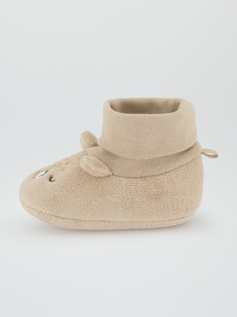 Chaussons 'Ours' Beige - Kiabi