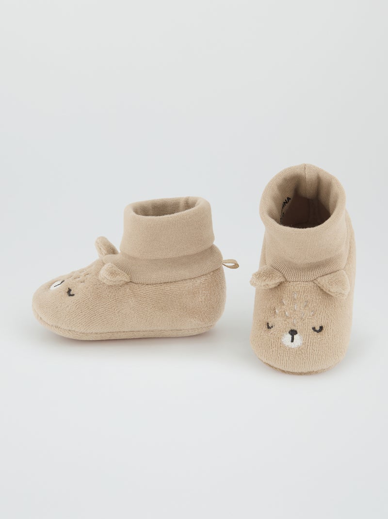 Chaussons 'Ours' Beige - Kiabi